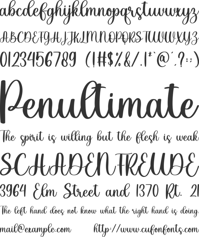 Dearlove font preview