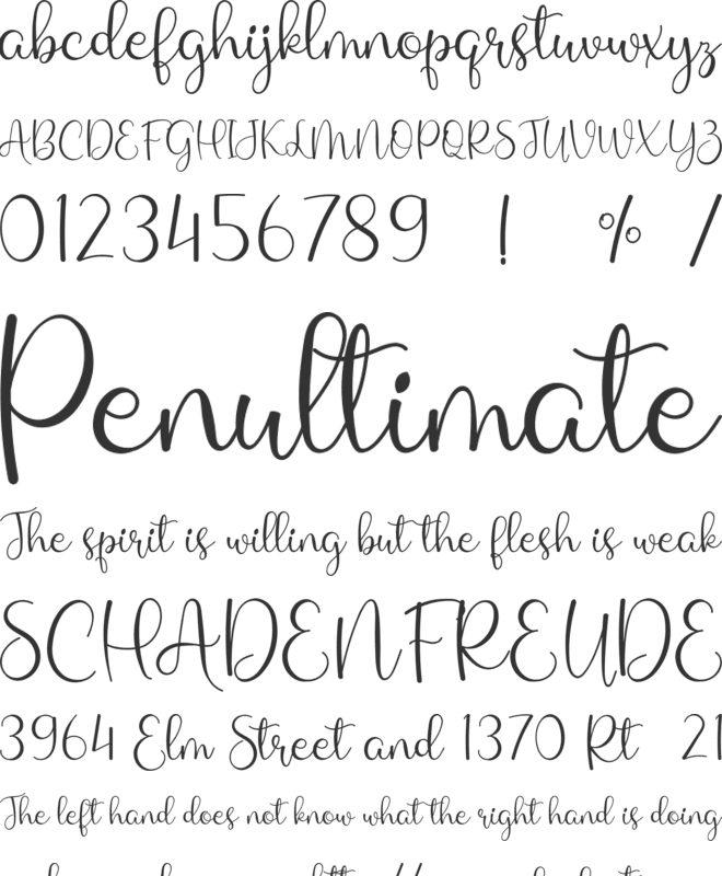 Miss Githa font preview