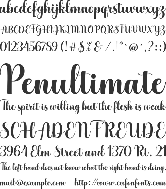 Hello Georgina Script font preview