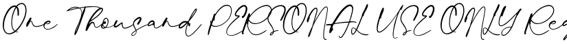 One Thousand PERSONAL USE ONLY font download