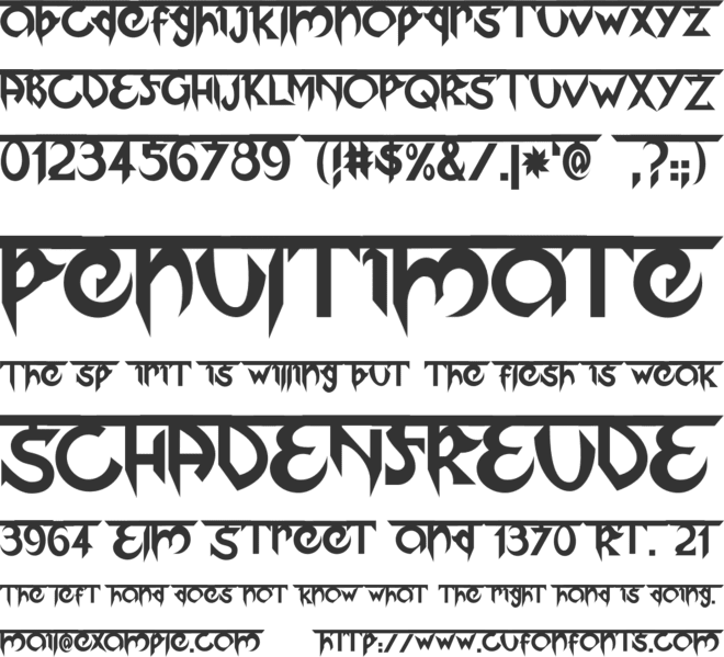 Ektomorf font preview