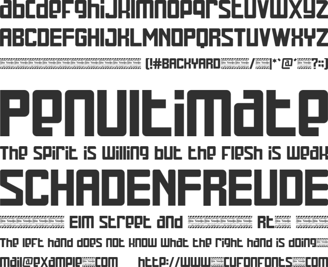 Backyard personal use font preview