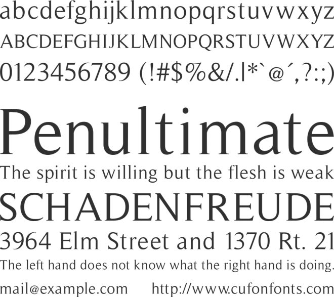 Timeless font preview