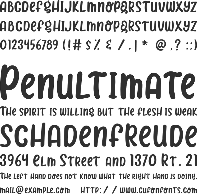 Baby Gummy font preview