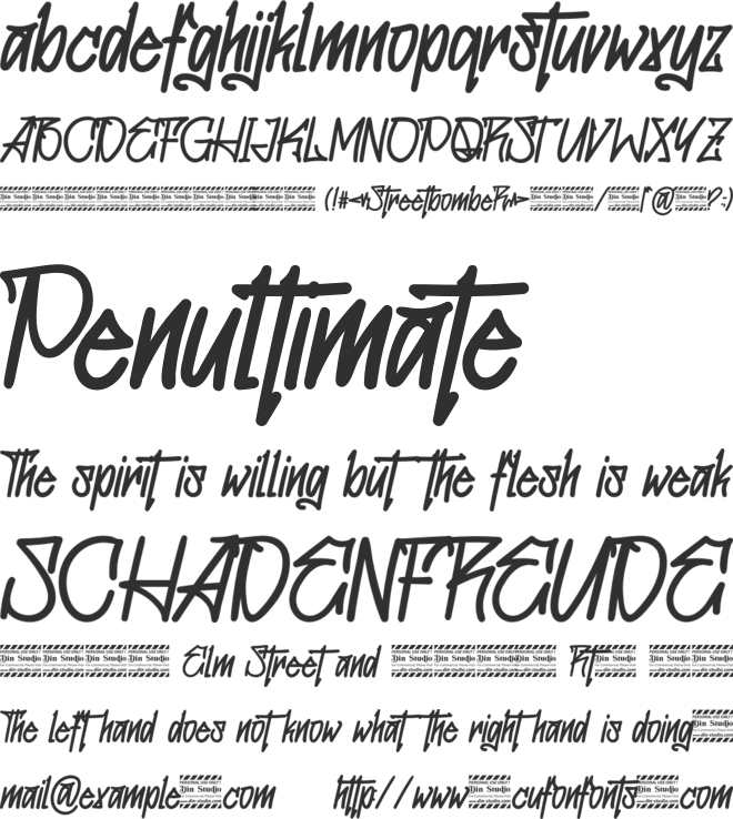 Streetbomber personal use font preview