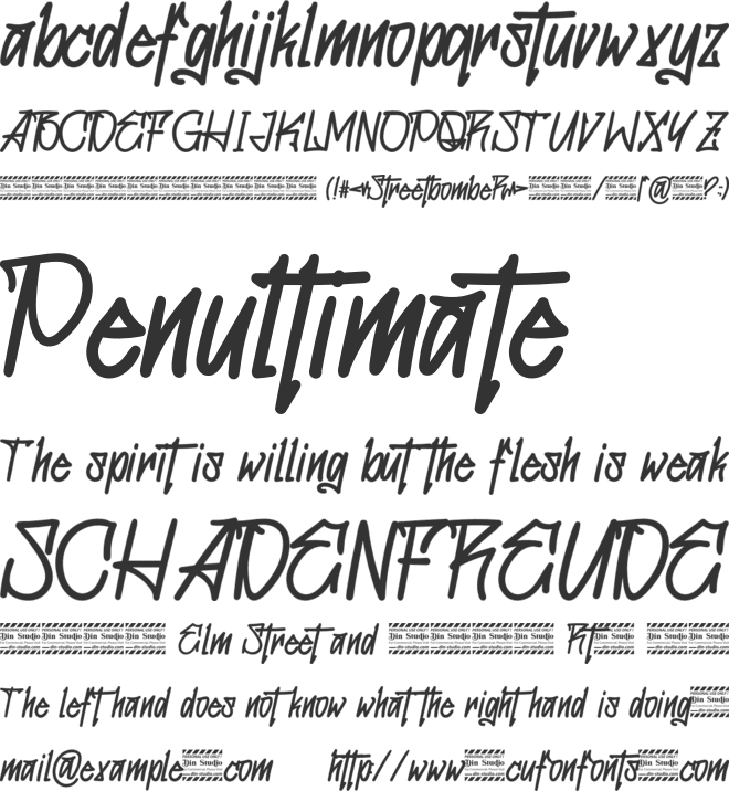Streetbomber personal use font preview