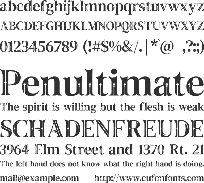 Taiganja Type font preview