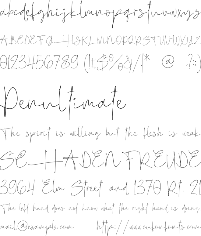 Hand Real font preview
