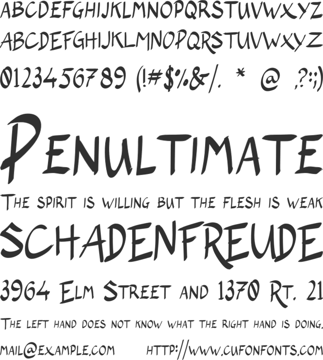 The Wolfflin font preview