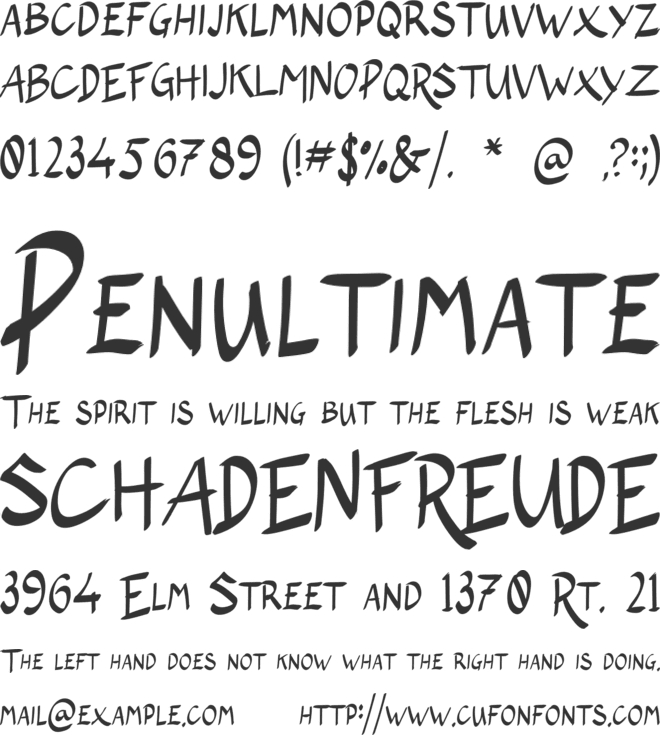 The Wolfflin font preview