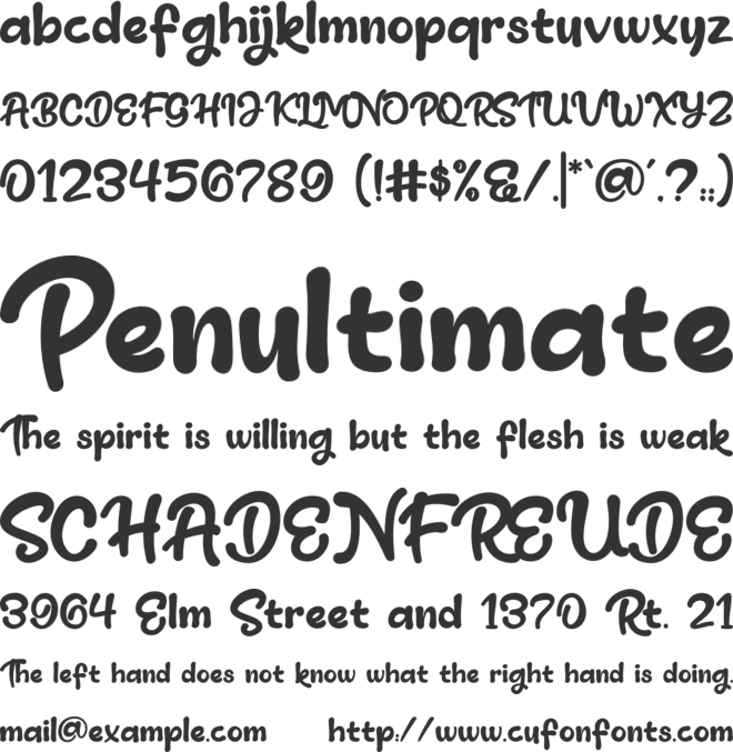 Huggie Bunny font preview