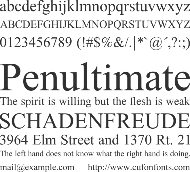 Doulos font preview