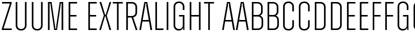 Zuume ExtraLight font