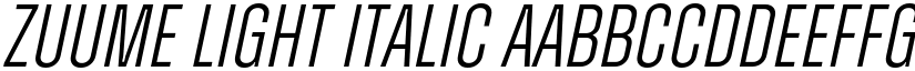Zuume Light Italic font