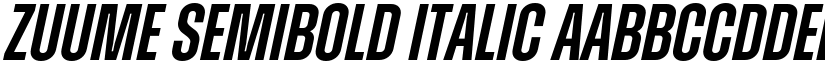 Zuume SemiBold Italic font