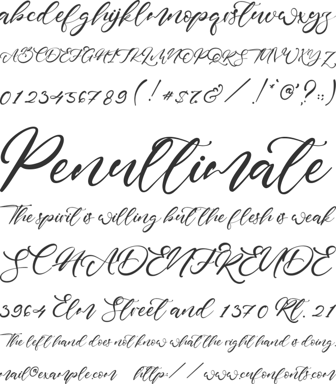 Grace Rilley font preview