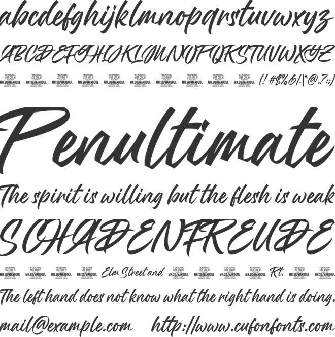 Mandoul Script PERSONAL USE ONLY font preview