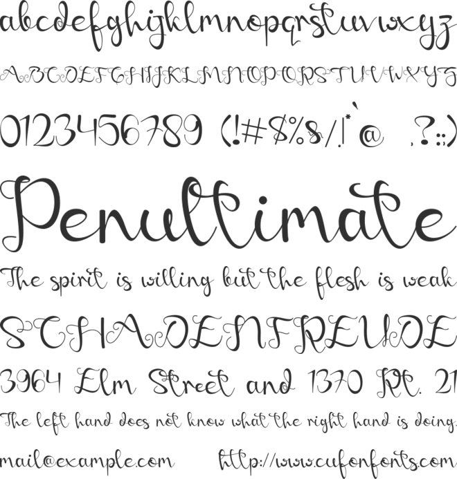 sweetlove - Personal Use font preview