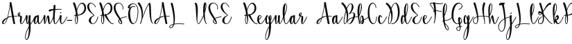 Aryanti-PERSONAL USE Regular font