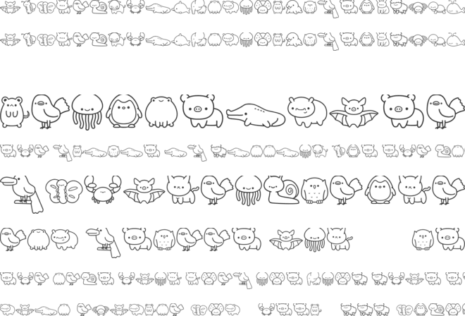 Cute Animals Dingbat font preview