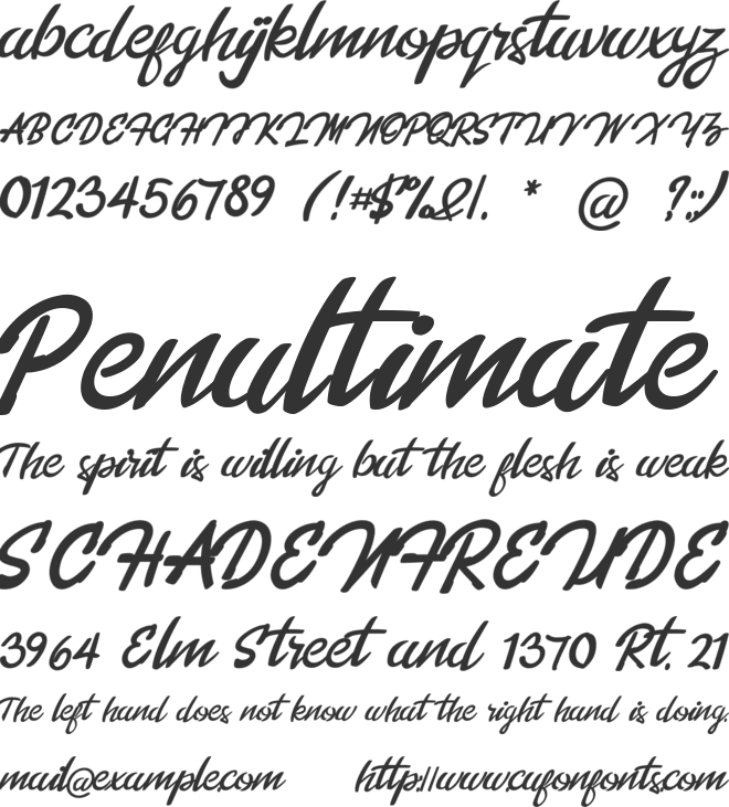 Lorenia font preview