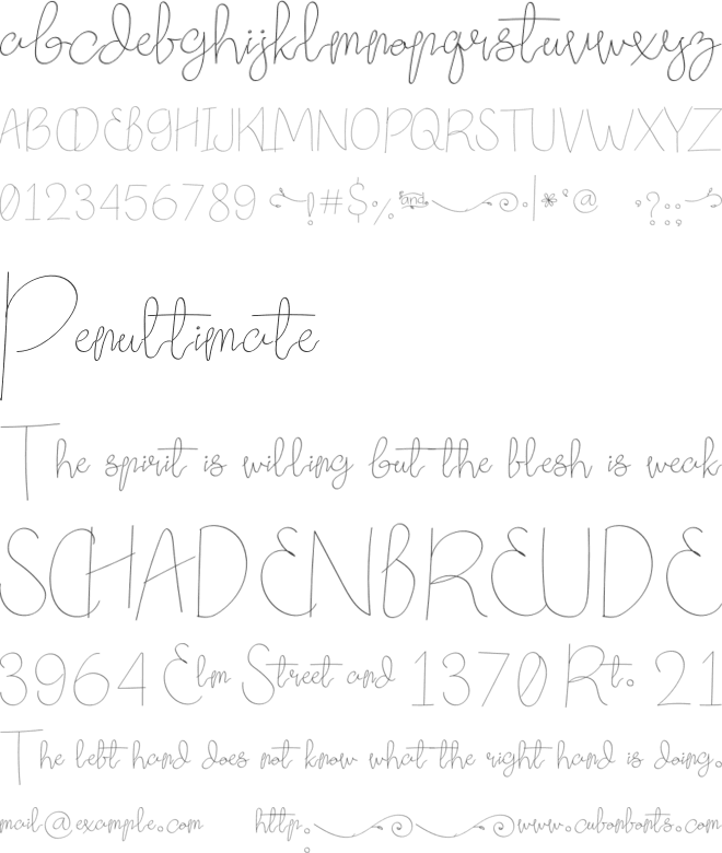 Romantic Leaf font preview