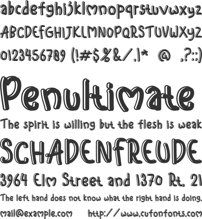 Squitword font preview