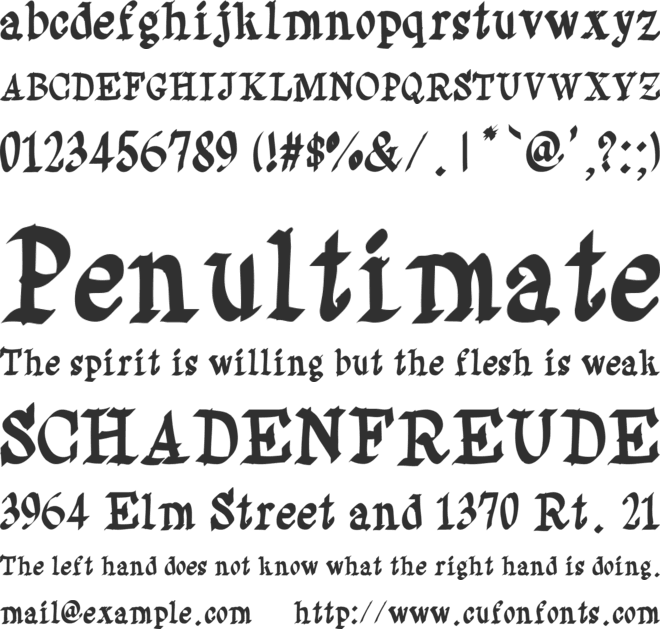 Saturno font preview