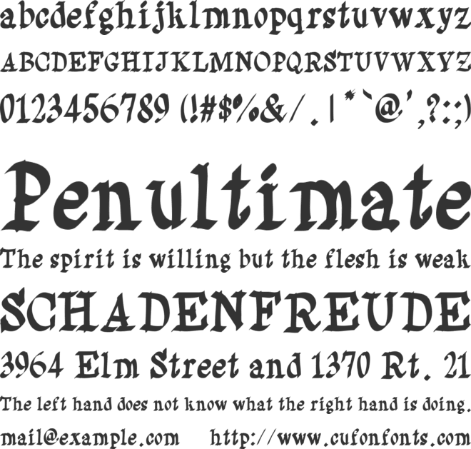 Saturno font preview