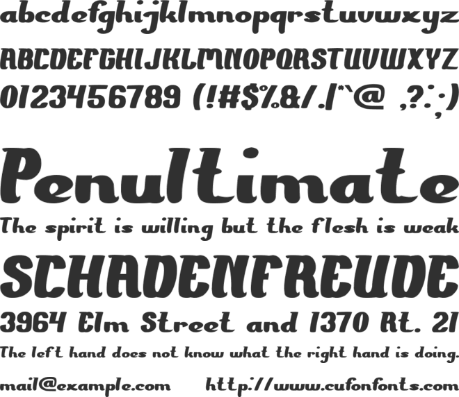 The PRESIDENT font preview