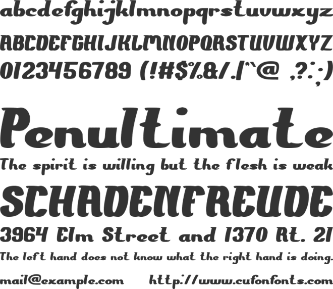 The PRESIDENT font preview