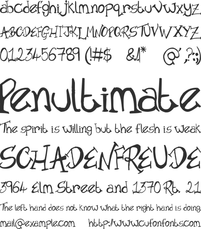 Old Time Villain font preview