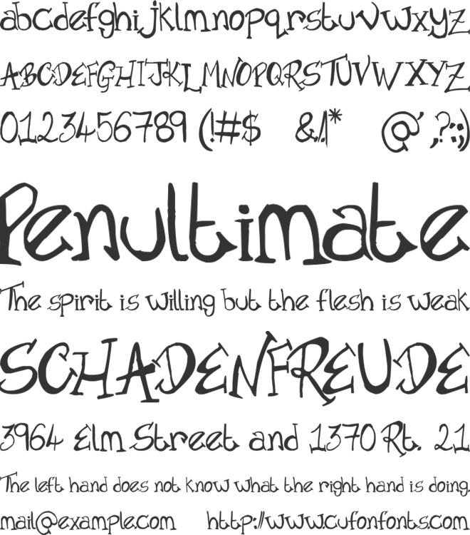 Old Time Villain font preview