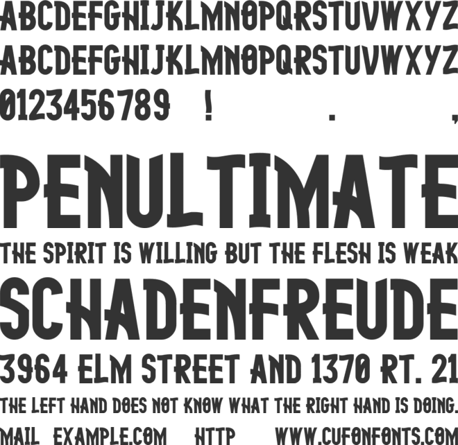 Fingerling font preview