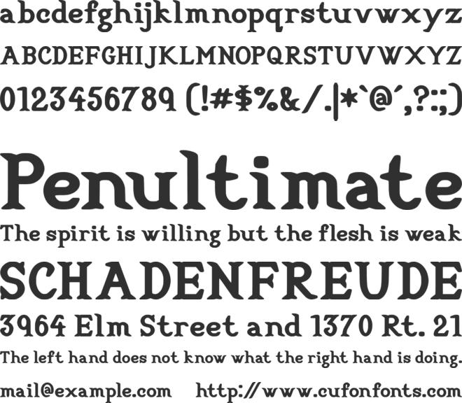 Cookbook Title font preview