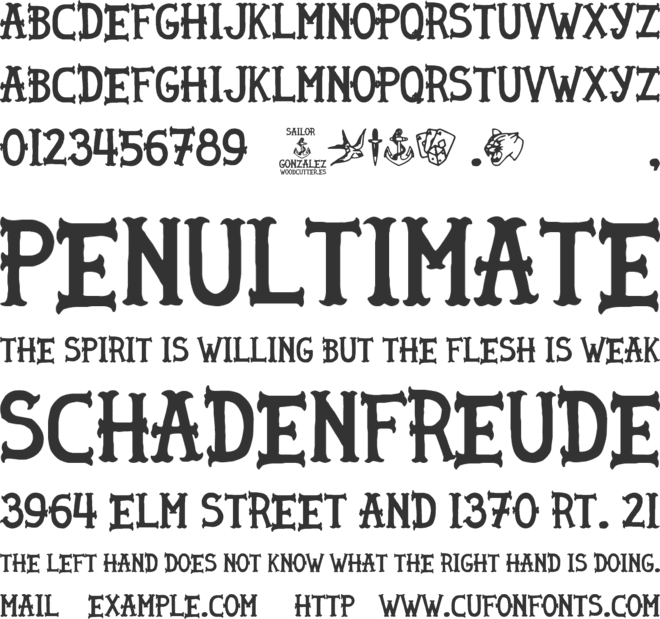 Sailor Gonzalez font preview