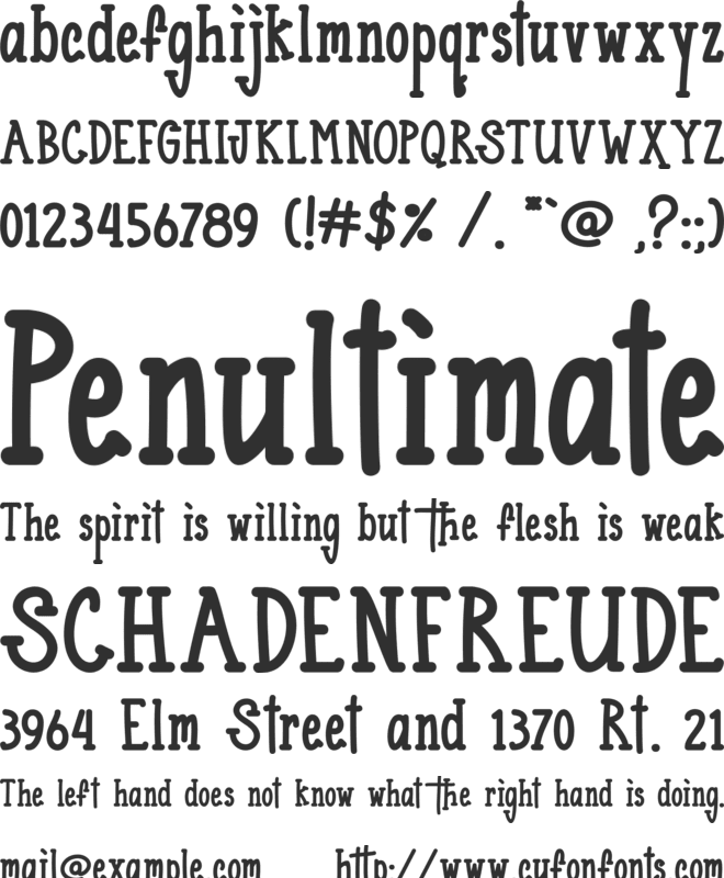 Blueno Chocolate font preview