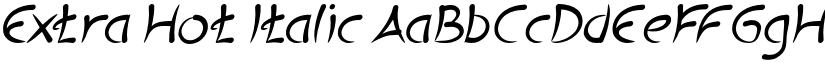 Extra Hot Italic font