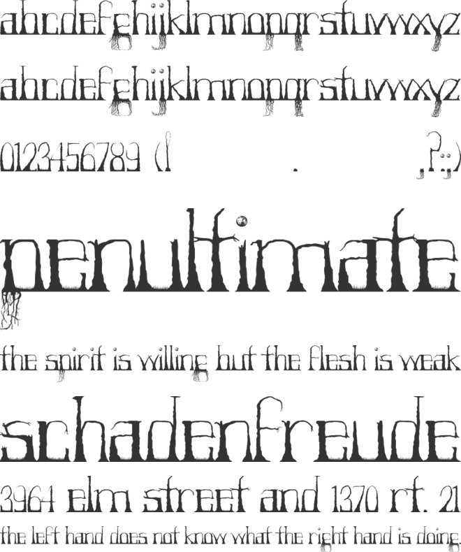 Forestry font preview