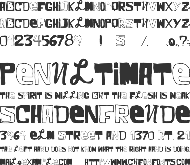 VTKS Comic font preview