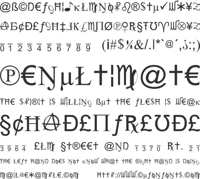 X-Cryption font preview