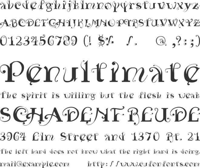 Yedra Purpurea font preview