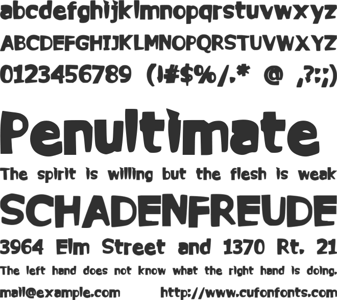 Commy font preview