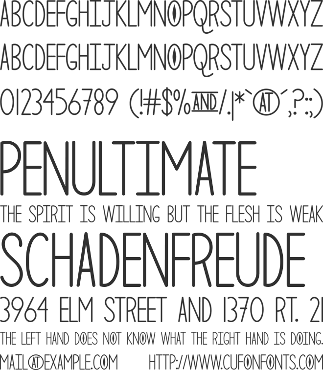 The Curious Cat font preview