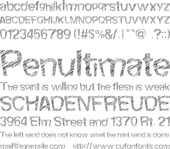 Woodcutter Fine Scketch font preview
