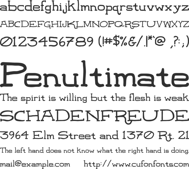 Leatherwork font preview