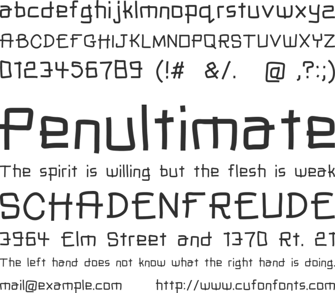 CAGED font preview
