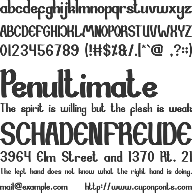 Si Cantik font preview