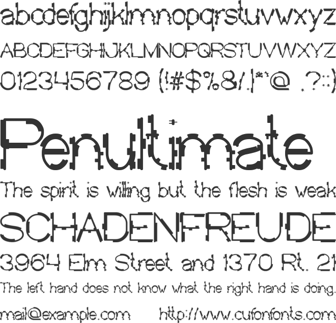 MICK JAGGED font preview