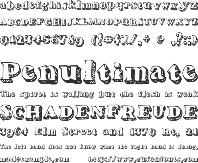 Serifadow font preview